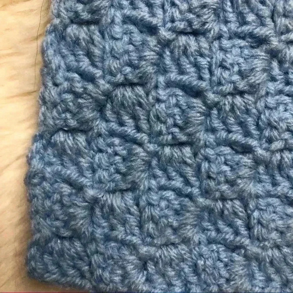 Knit Bear Baby Blanket  Blue - Picture 16 of 16